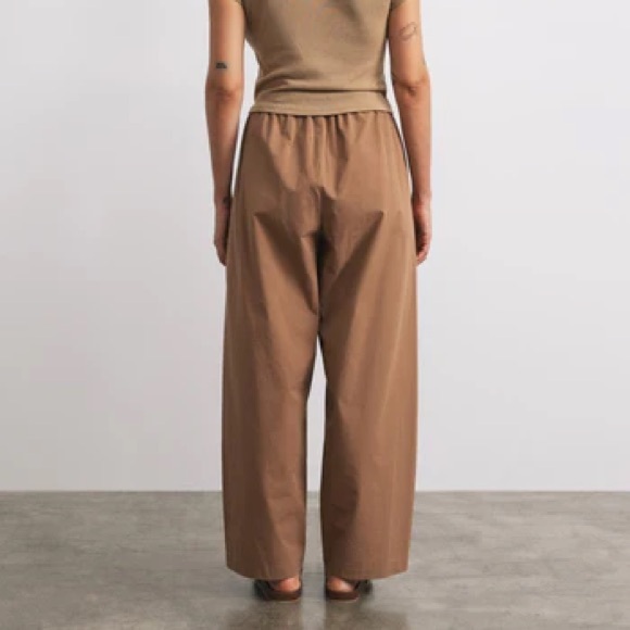 Ozma Cotton Poplin All Day Pant M Almond NEW - Picture 2 of 5